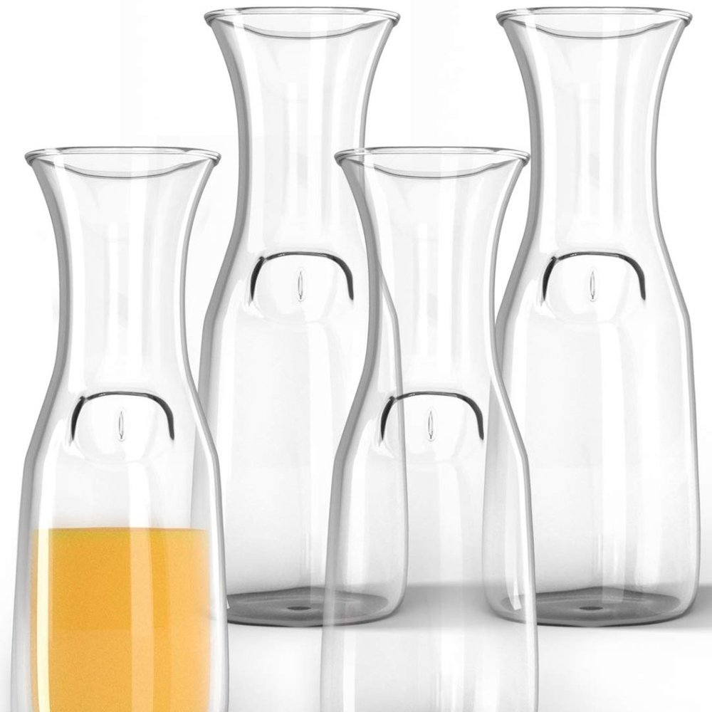 Mini Personal Glass Carafe, 4 Pack